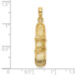 14K Solid Polished 3-D Snowboard Charm - Image 3