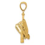 14K Polished 3-D Glove/Bat/Baseball Pendant - Image 2
