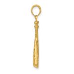 14K Polished Open-Backed Bats and Baseball Pendant - Image 2