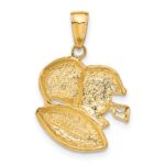 14K 2-D Double Football Helmets and Ball Charm - Image 3