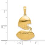 14K Polished Football and Helmet Pendant - Image 4