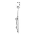 14k White Gold Large Filigree Crucifix Pendant - Image 2