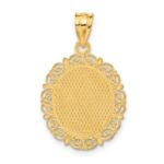 14k Solid Satin Polished Aries Zodiac Oval Pendant - Image 3