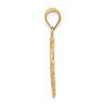 14k Solid Satin Polished Cancer Zodiac Oval Pendant - Image 2