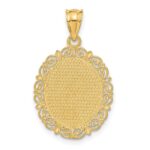 14k Solid Satin Polished Sagittarius Zodiac Oval Pendant - Image 3