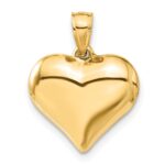 14K Polished 3-D Puffed Heart Pendant - Image 3