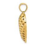14K Two-tone Polished Reversible Diamond-cut Filigree Heart Pendant - Image 2