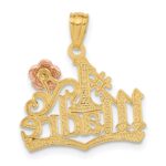 14k Yellow and Rose Gold #1 MADRE Pendant - Image 3
