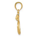 14k Satin Diamond-cut Cat Charm - Image 2