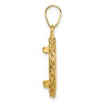 Wideband Distinguished Coin Jewelry 14k Diamond-cut with Rope 14.0mm Prong Coin Bezel Pendant - Image 2