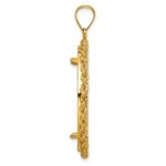Wideband Distinguished Coin Jewelry 14k Diamond-cut with Rope 32.0mm Prong Coin Bezel Pendant - Image 2