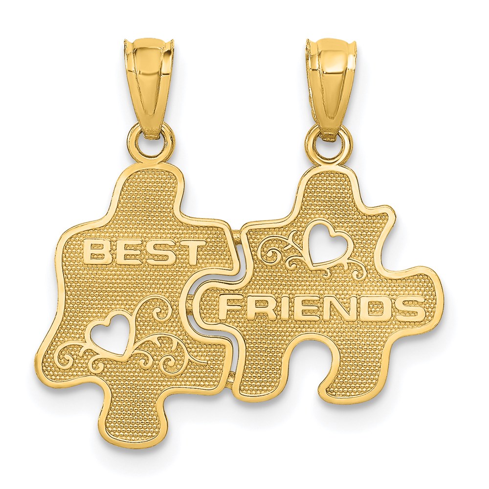 C3026.jpg 14k BEST FRIENDS 2-Piece Break-apart Puzzle Pieces Charm - Image 1