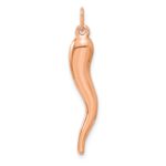 14k Rose Gold 3-D Italian Horn Charm - Image 4