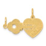 14K Polished 2-Piece Break-Apart HE WHO HOLDS THE KEY CAN UNLOCK MY HEART Charm - Image 3