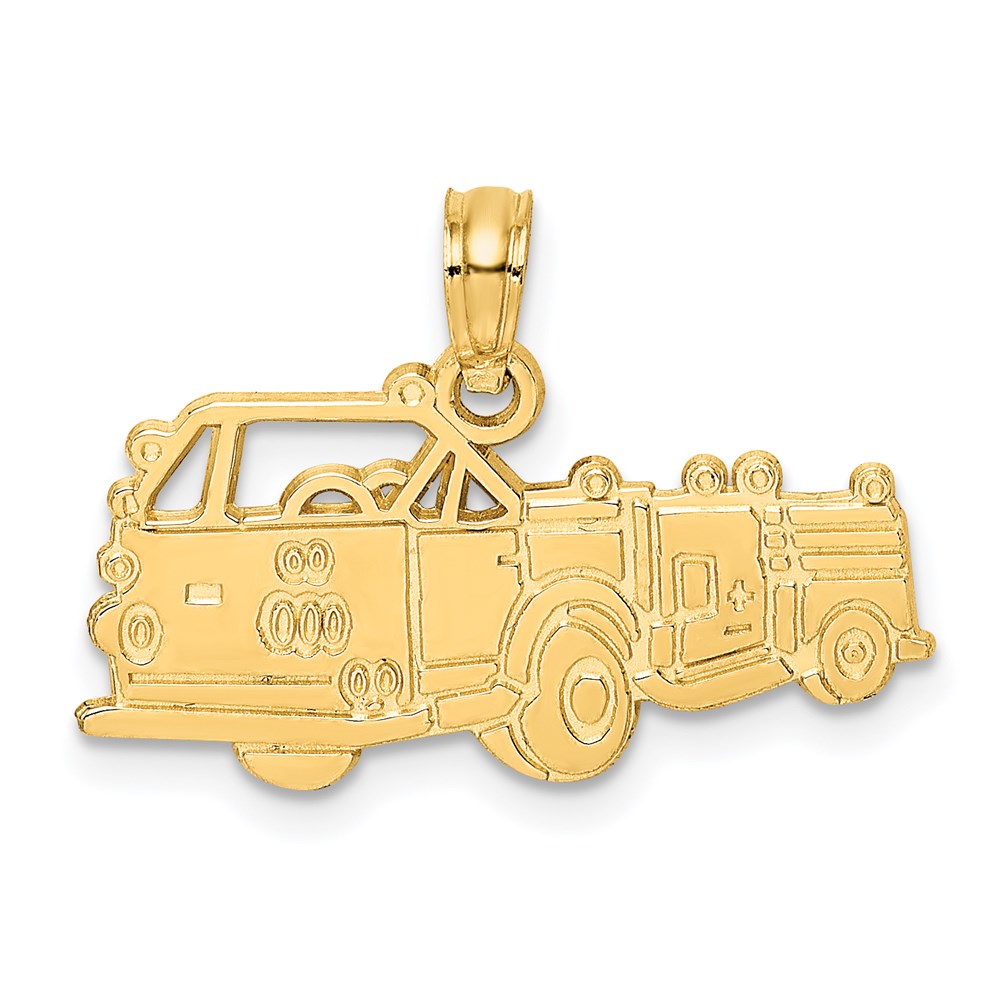 C3103.jpg 14k Fire Truck Charm - Image 1