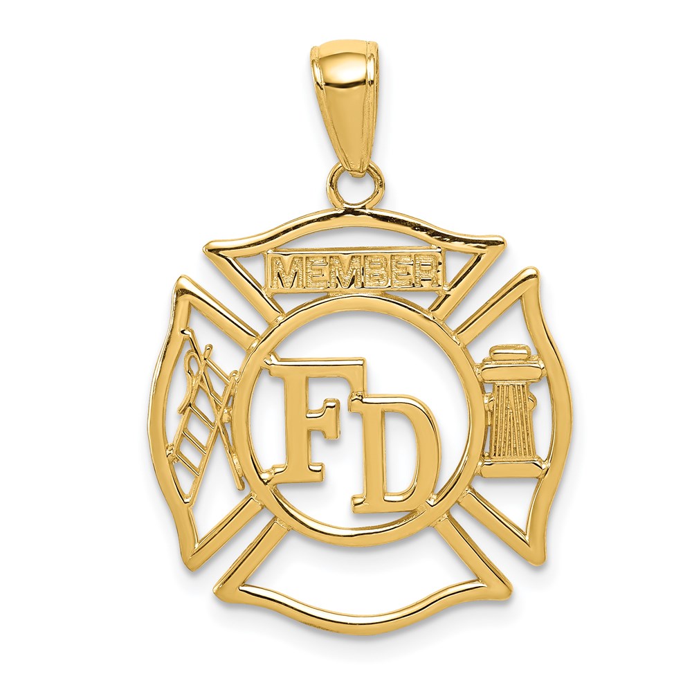 C3105.jpg 14k FD MEMBER in Shield Pendant - Image 1
