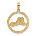 14k Fireman Helmet in Circle Charm - Image 4
