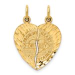 14k 2-Piece Break-apart Diamond-cut FROM MY HEART DIRECT TO YOURS Charm