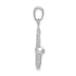 14K White Gold 3-D Saxophone Pendant - Image 2
