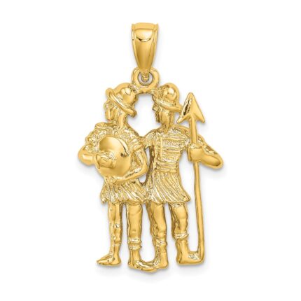 14k Large Gemini Zodiac Charm