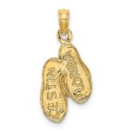 14k 3-D DESTIN FLORIDA Double Flip-Flop Charm - Image 3