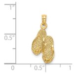 14k 3-D DESTIN FLORIDA Double Flip-Flop Charm - Image 4