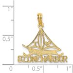 14k I HEART STONE HARBOR Sailboat Charm - Image 3