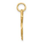14k Satin Diamond-cut Angel Charm - Image 2