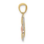14k Two-tone with White Rhodium Butterfly with Heart Pendant - Image 2