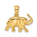 14k 3-D Polished Elephant Pendant - Image 3