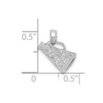 14K White Gold Megaphone with Handle Pendant - Image 4