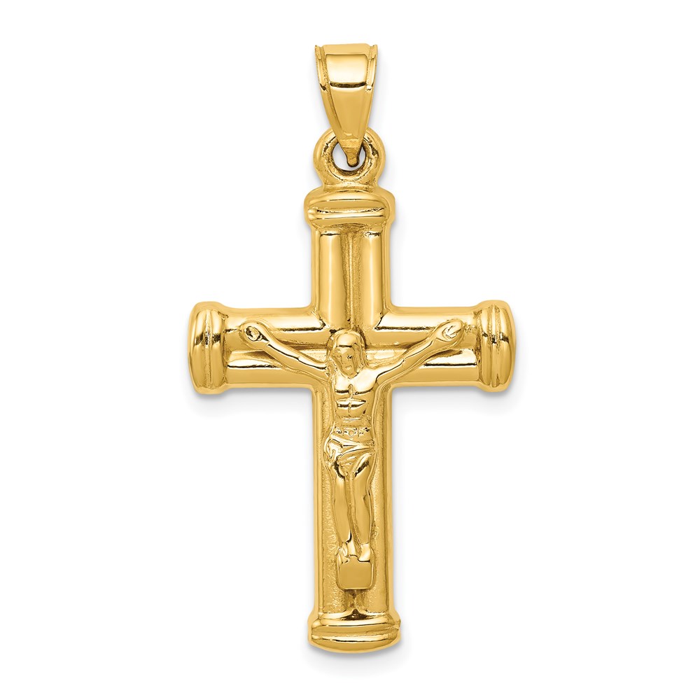 C3694.jpg 14K Hollow Crucifix Reversible to Cross Pendant - Image 1