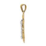 14k Two-tone Diamond-cut Mariners Crucifix Pendant - Image 2