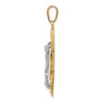 14k Two-tone Diamond-cut Mariners Crucifix Pendant - Image 2