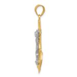 14k Two-tone Diamond-cut Mariners Crucifix Pendant - Image 2