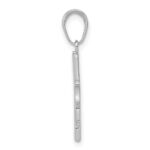 14k White Gold Polished Cross Pendant - Image 2
