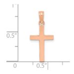 14k Rose Gold Beveled Cross Charm - Image 4