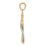 14K Two-Tone Polished Cross with Drape Pendant - Image 2