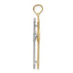 14k Two-tone Hearts Cross Pendant - Image 2