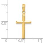 14k Reversible Same on Both Sides Latin Cross Pendant - Image 4