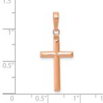 14k Rose Gold Reversible Same on Both Sides Latin Cross Pendant - Image 3