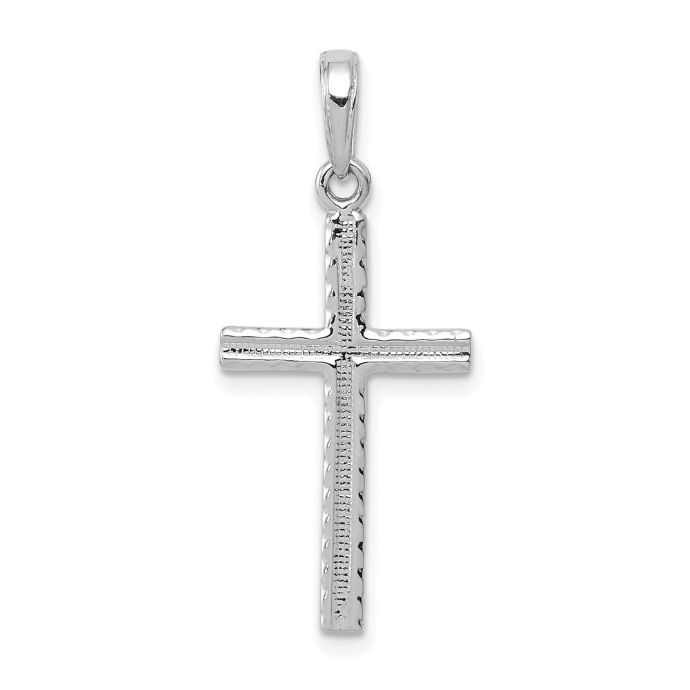 C3866W.jpg 14K White Gold Latin Cross Pendant - Image 1