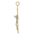 14k Two-tone Crucifix Pendant - Image 2