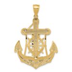 14k Two-tone Mariners Crucifix Pendant - Image 4