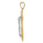 14k Tri-color Diamond-cut and Textured Mariners Crucifix Pendant - Image 2