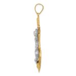 14k Tri-color Diamond-cut and Textured Mariners Crucifix Pendant - Image 2