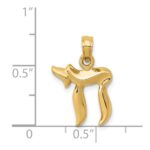 14K Polished Chai Pendant - Image 4