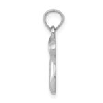 14k White Gold Polished Chai Pendant - Image 2