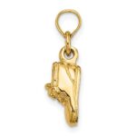 14k 3-D Moveable Baby Booties Charm - Image 2