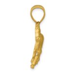 14K Satin Diamond-cut Trotting Horse Pendant - Image 2